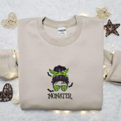 Momster Embroidered Sweatshirt Halloween Embroidered Hoodie Best Halloween Gift Ideas