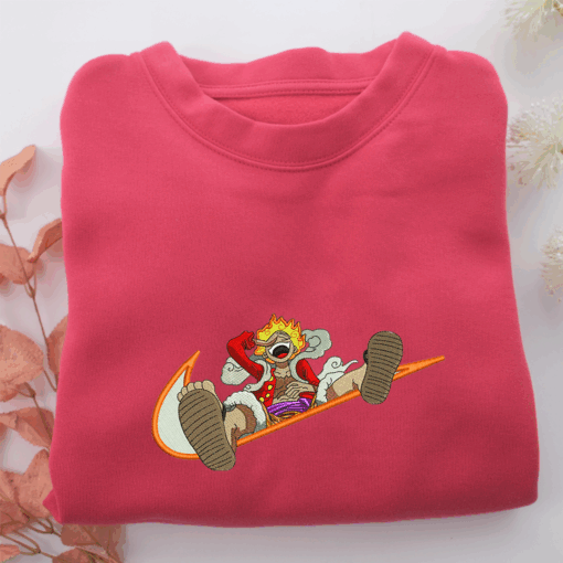 Monkey Luffy Swoosh v1 Nike Embroidered Sweatshirt, Nike Movie Inspired, Best Gifts Idea For Him Her - Image 5
