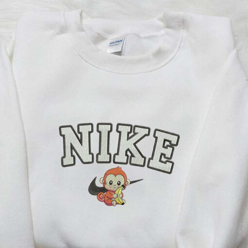 Monkey x Nike Animal Embroidered Tshirt Nike Inspired Embroidered Shirt Best Gift for Family
