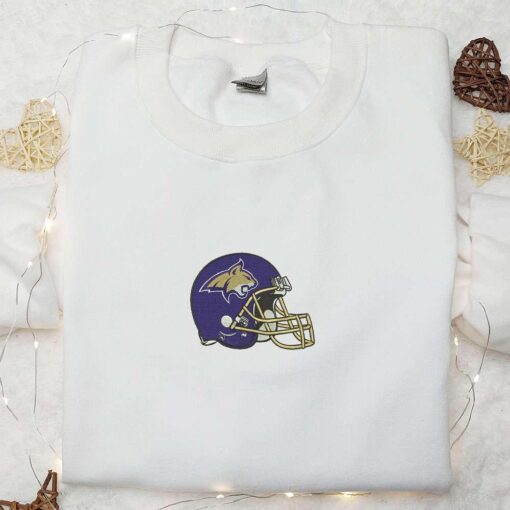 Montana State Bobcats Helmet Embroidered Shirt NCAA Sports Embroidered Hoodie Best Gift Idea