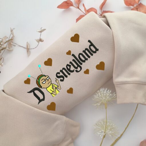 Morty Smith Disneyland Embroidery, Disneyland Embroidered Sweatshirt, Movie Disney Inspired, Best Gifts Idea For Him Her