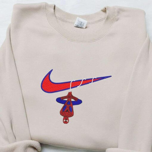 Movie Spider Man x Swoosh Embroidered Hoodie Marver Cinematic Universe Best Gift Ideas for Family