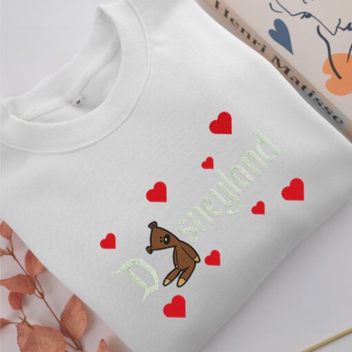 Mr Bean Teddy Disneyland Embroidery, Disneyland Embroidered Sweatshirt, Movie Disney Inspired, Best Gifts Idea For Him Her - Image 2