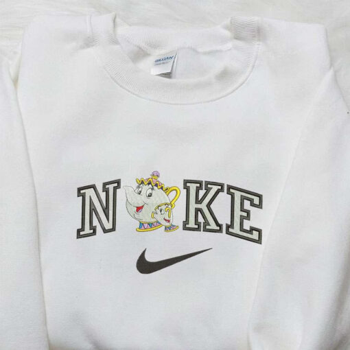 Mrs Potts Chip x Nike Embroidered Shirt Beauty And The Beast Embroidered Shirt Custom Nike Embroidered Shirt