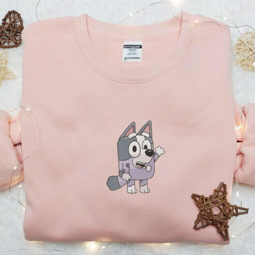 Muffin Embroidered Shirt Bluey Cartoon Embroidered Hoodie Best Gift Idea