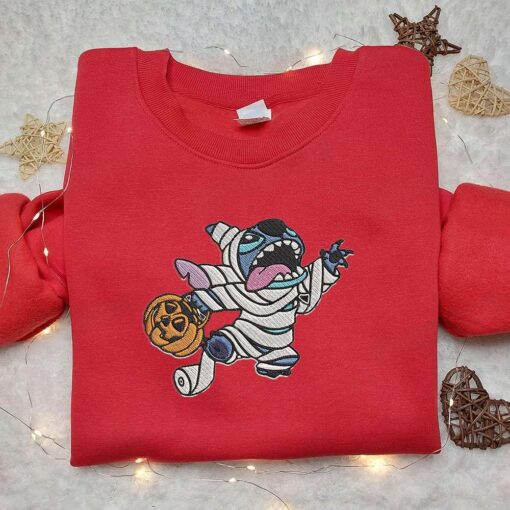 Mummy Stitch Embroidered Shirt Lilo And Stitch Disney Halloween Embroidered Shirt Best Halloween Gift Ideas For Family