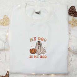 My Dog Is My Boo Embroidered Sweatshirt Cute Halloween Embroidered Shirt Best Halloween Gift Ideas