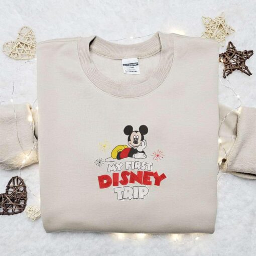 My First Disney Trip Mickey Embroidered Shirt Disney Characters Embroidered Hoodie Birthday Gift Idea