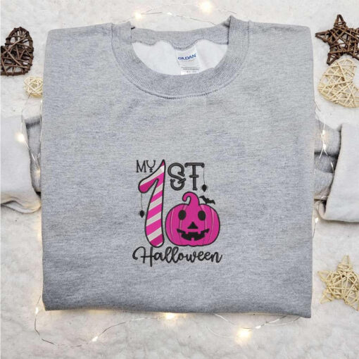 My First Halloween Pumpkin Embroidered Sweatshirt Halloween Embroidered Hoodie Best Halloween Gift Ideas