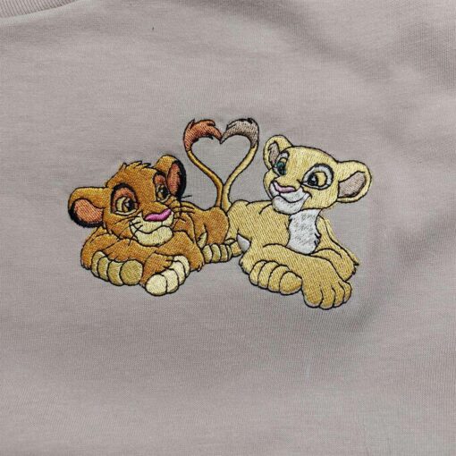Nala Simba Nike Embroidered Shirt Lion King x Nike Embroidered Shirt Disney Anniversary Shirts 2