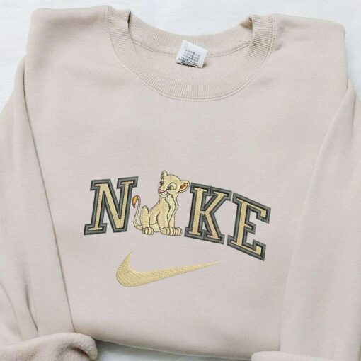 Nala x Nike Cartoon Embroidered Sweatshirt Disney Characters Embroidered Shirt Custom Embroidered T shirt