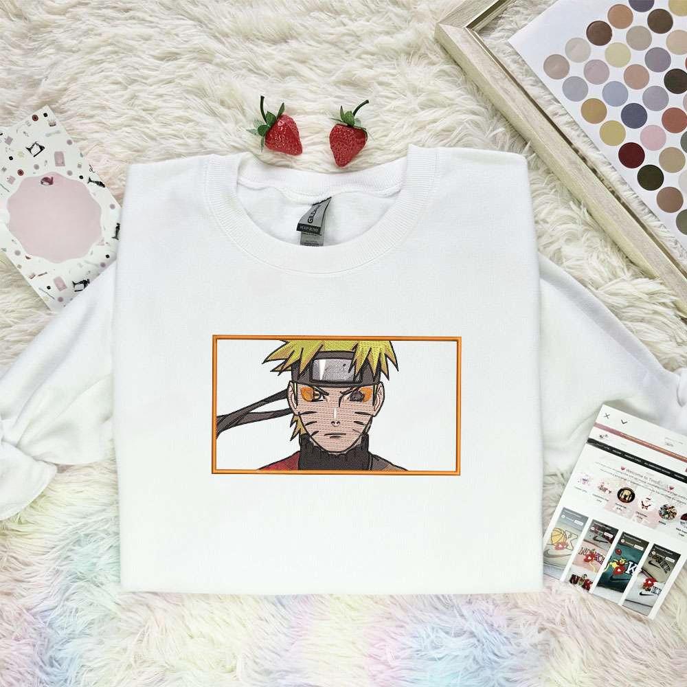 Naruto Face Naruto Anime Embroidered Shirt , Anime Embroidered T-shirt Sweatshirt Hoodie, Inspired Anime Movie, Best Gift for Anime Fans