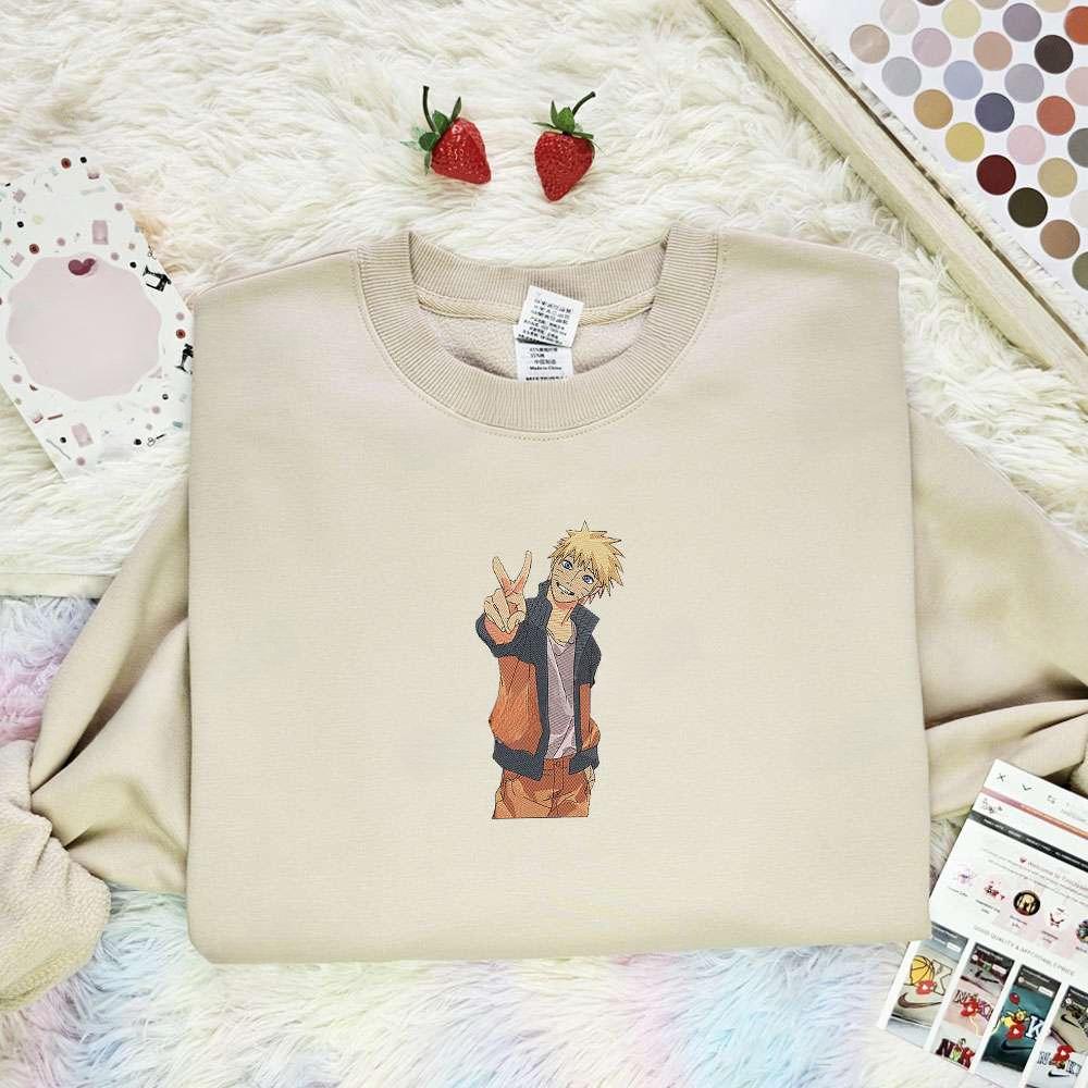 Naruto Peace Naruto Anime Embroidered Shirt , Anime Embroidered T-shirt Sweatshirt Hoodie, Inspired Anime Movie, Best Gift for Anime Fans
