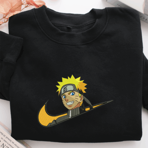 Naruto Uzumaki Swoosh Nike Embroidered Sweatshirt, Nike Movie Inspired, Best Gifts Idea For Him Her - Image 2