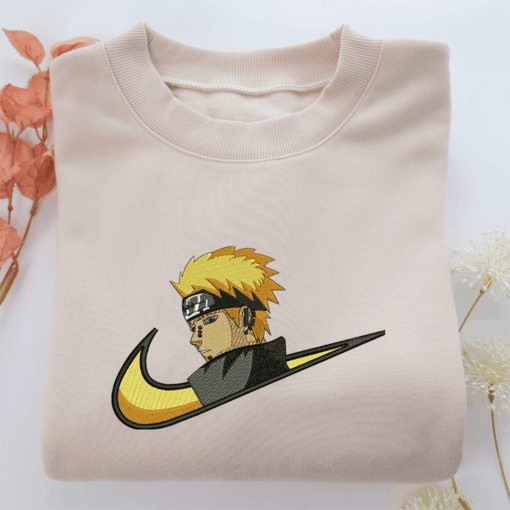 Naruto Uzumaki Swoosh v1 Nike Embroidered Sweatshirt, Nike Movie Inspired, Best Gifts Idea For Him Her