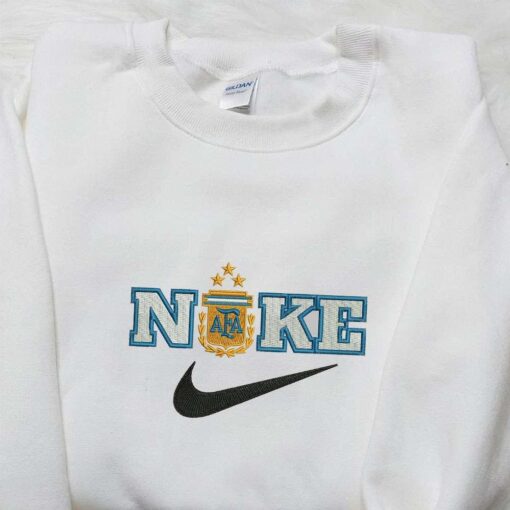 National Argentina Football Team Logo x Nike Embroidered Shirt Sports Embroidered Hoodie Best Gifts For Family