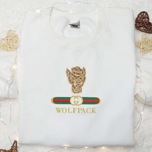 NC State Wolfpack x Gucci Embroidered Shirt NCAA Sports Embroidered Hoodie Best Gift Idea