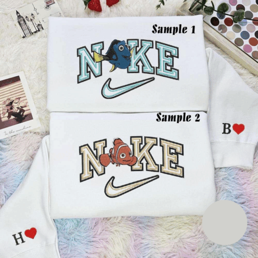 Nemo And Dory Pixar Finding Nemo Embroidered Couples Shirts