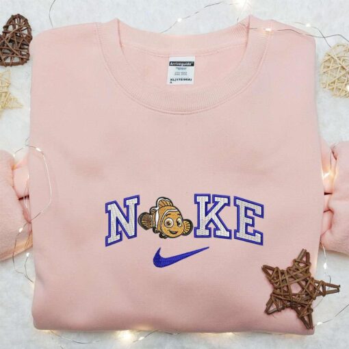 Nemo x Nike Embroidered Shirt Disney Characters Embroidered Hoodie Nike Inspired Embroidered Sweatshirt