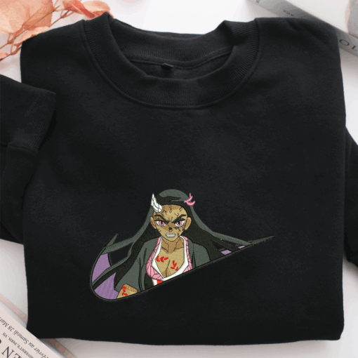 Nezuko Kamado Swoosh Nike Embroidered Sweatshirt, Nike Movie Inspired, Best Gifts Idea For Him Her - Image 2