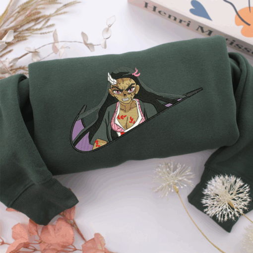 Nezuko Kamado Swoosh Nike Embroidered Sweatshirt, Nike Movie Inspired, Best Gifts Idea For Him Her - Image 3