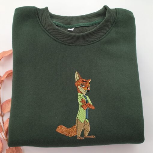 Nick Wilde Embroidery, Disneyland Embroidered Sweatshirt, Movie Disney Inspired, Best Gifts Idea For Him Her - Image 3