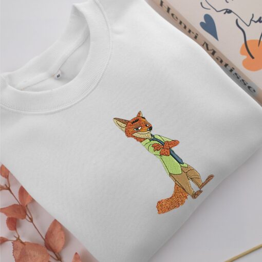 Nick Wilde Embroidery, Disneyland Embroidered Sweatshirt, Movie Disney Inspired, Best Gifts Idea For Him Her - Image 2