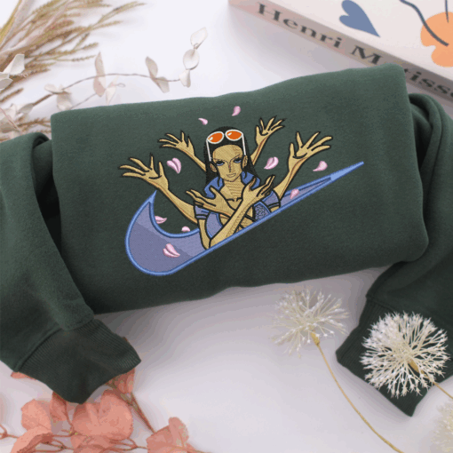 Nico Robin Swoosh Nike Embroidered Sweatshirt, Nike Movie Inspired, Best Gifts Idea For Him Her - Image 3