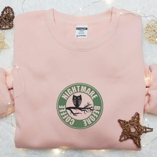 Nightmare Before Coffee Owl Embroidered Hoodie Custom Embroidered T shirt Best Gift Ideas
