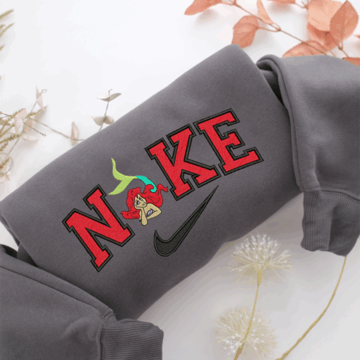 Nike Ariel Half Body Nike Embroidered Sweatshirt, Nike Movie Inspired, Best Gifts Idea For Him Her - Image 4