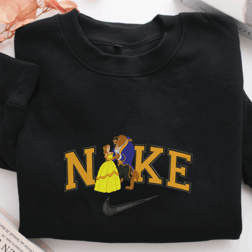 Nike Beauty and The Beast Nike Embroidered Sweatshirt, Nike Movie Inspired, Best Gifts Idea For Him Her - Image 2