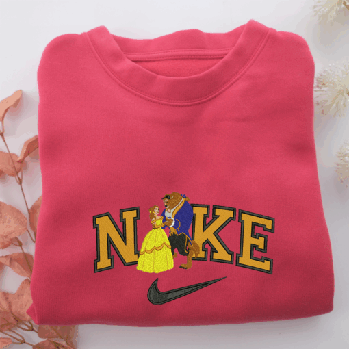 Nike Beauty and The Beast Nike Embroidered Sweatshirt, Nike Movie Inspired, Best Gifts Idea For Him Her - Image 5