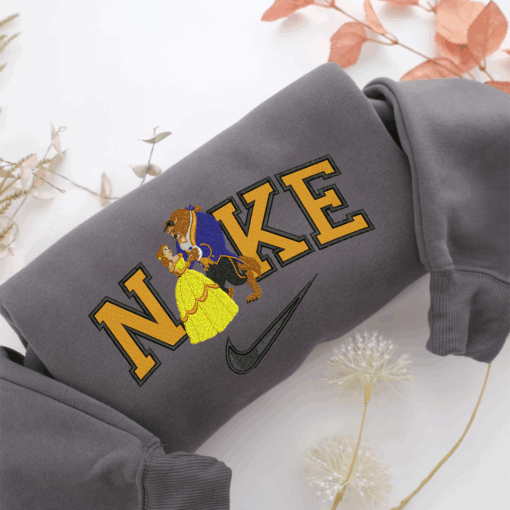 Nike Beauty and The Beast Nike Embroidered Sweatshirt, Nike Movie Inspired, Best Gifts Idea For Him Her - Image 4