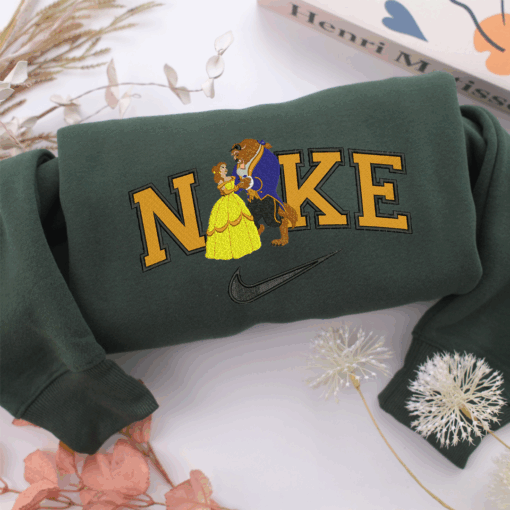 Nike Beauty and The Beast Nike Embroidered Sweatshirt, Nike Movie Inspired, Best Gifts Idea For Him Her - Image 3