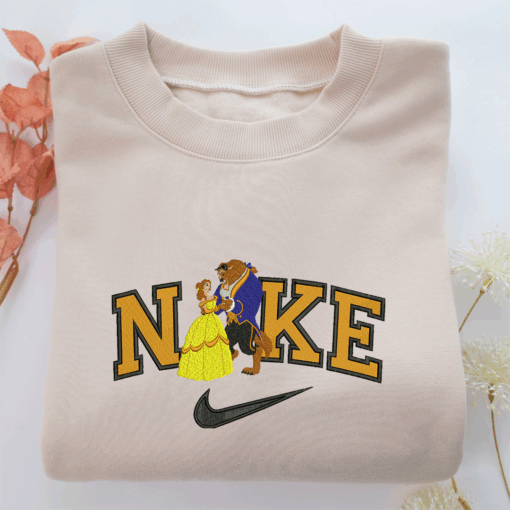 Nike Beauty and The Beast Nike Embroidered Sweatshirt, Nike Movie Inspired, Best Gifts Idea For Him Her