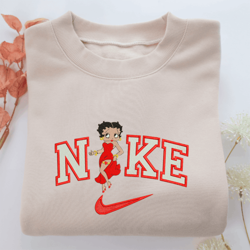 Nike Betty Boop Nike Embroidered Sweatshirt, Nike Movie Inspired, Best Gifts Idea For Him Her