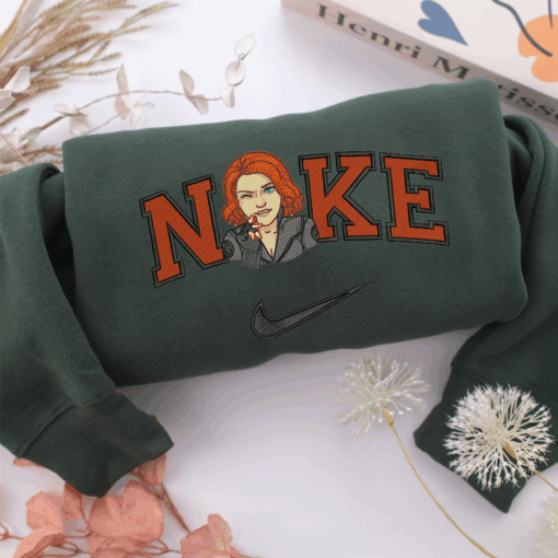 Nike Black Widow Nike Embroidered Sweatshirt, Nike Movie Inspired, Best Gifts Idea For Him Her - Image 3