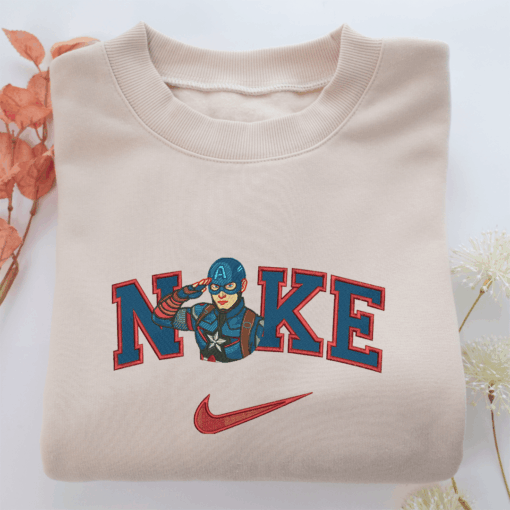 Nike Captain America Half Nike Embroidered Sweatshirt, Nike Movie Inspired, Best Gifts Idea For Him Her