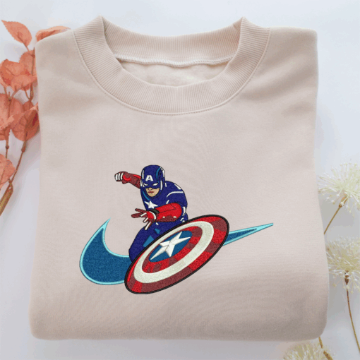 Nike Captain America Nike Embroidered Sweatshirt, Nike Movie Inspired, Best Gifts Idea For Him Her - Image 2
