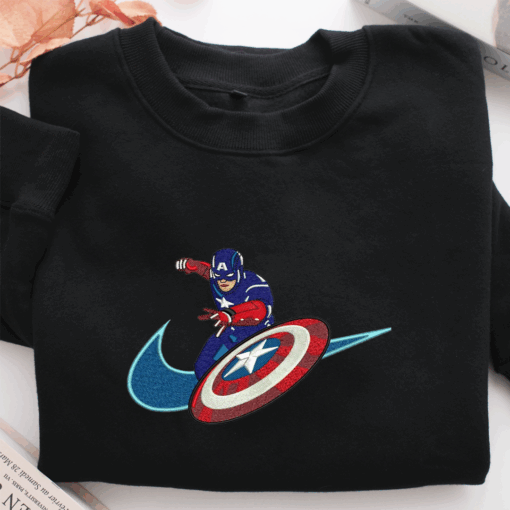 Nike Captain America Nike Embroidered Sweatshirt, Nike Movie Inspired, Best Gifts Idea For Him Her - Image 4