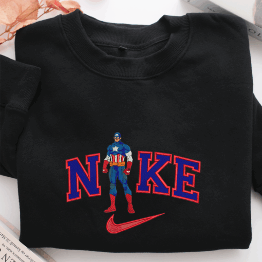 Nike Captain America Nike Embroidered Sweatshirt, Nike Movie Inspired, Best Gifts Idea For Him Her - Image 3