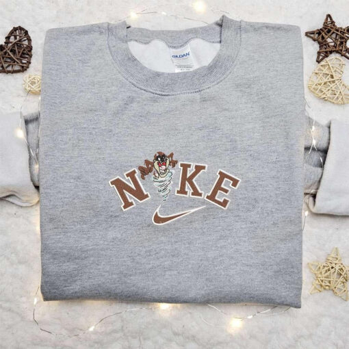 Nike Cartoon x Tasmanian Devil Embroidered Sweatshirt Disney Characters Embroidered Shirt Best Gift Ideas for Family