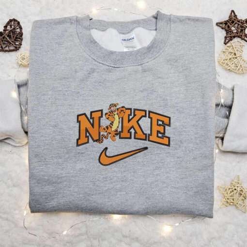 Nike Cartoon x Tigger Embroidered Sweatshirt Disney Characters Embroidered Shirt Best Gift Ideas for Family