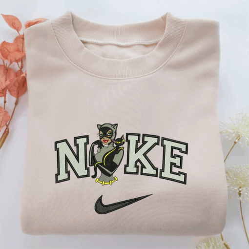 Nike Catwoman Half Nike Embroidered Sweatshirt, Nike Movie Inspired, Best Gifts Idea For Him Her