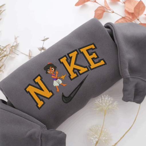 Nike Chibi Aladdin Nike Embroidered Sweatshirt, Nike Movie Inspired, Best Gifts Idea For Him Her - Image 4