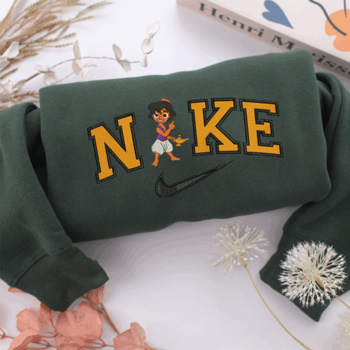 Nike Chibi Aladdin Nike Embroidered Sweatshirt, Nike Movie Inspired, Best Gifts Idea For Him Her - Image 3