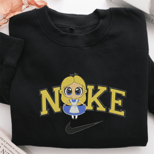Nike Chibi Alice Nike Embroidered Sweatshirt, Nike Movie Inspired, Best Gifts Idea For Him Her - Image 2