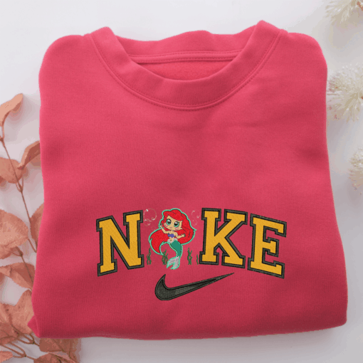 Nike Chibi Ariel Nike Embroidered Sweatshirt, Nike Movie Inspired, Best Gifts Idea For Him Her - Image 5