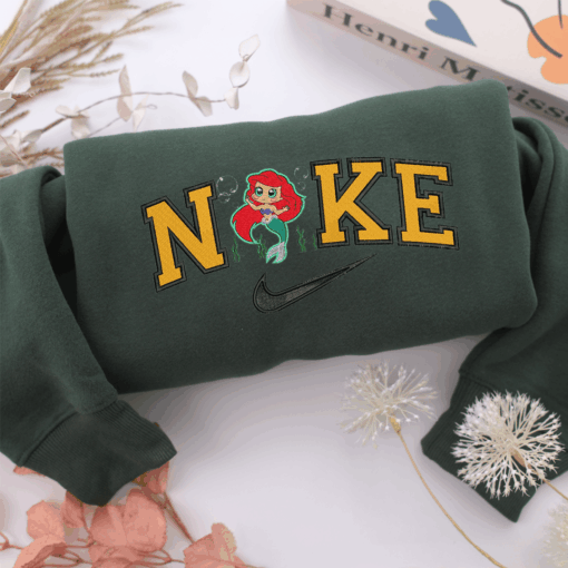 Nike Chibi Ariel Nike Embroidered Sweatshirt, Nike Movie Inspired, Best Gifts Idea For Him Her - Image 3