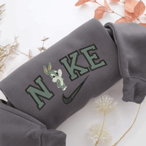 Nike Chibi Bugs Bunny  Nike Embroidered Sweatshirt, Nike Movie Inspired, Best Gifts Idea For Him Her - Image 4
